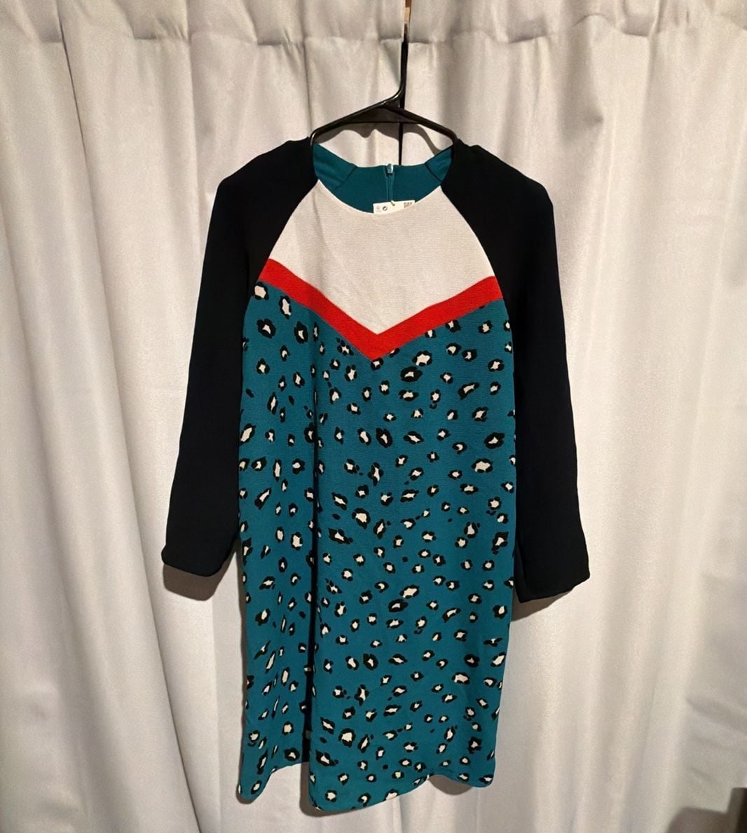 Zara Trafaluc Animal Print Dress Size S Green White Red 2