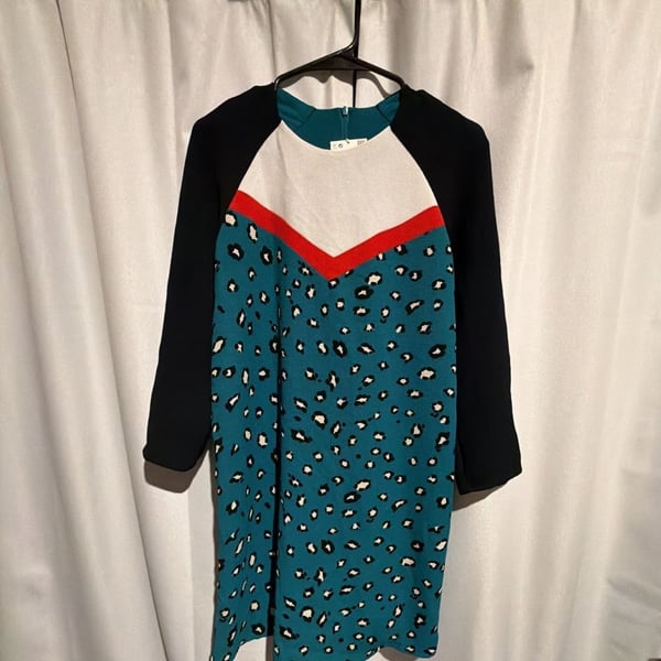 Zara Trafaluc Animal Print Dress Size S Green White Red