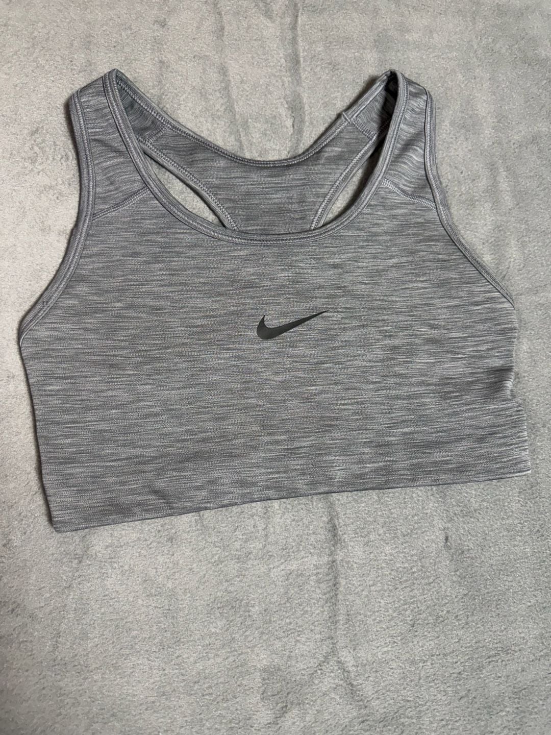 Nike Sports Bra Size M Gray Dri-FIT Racerback Workout Athletic 2