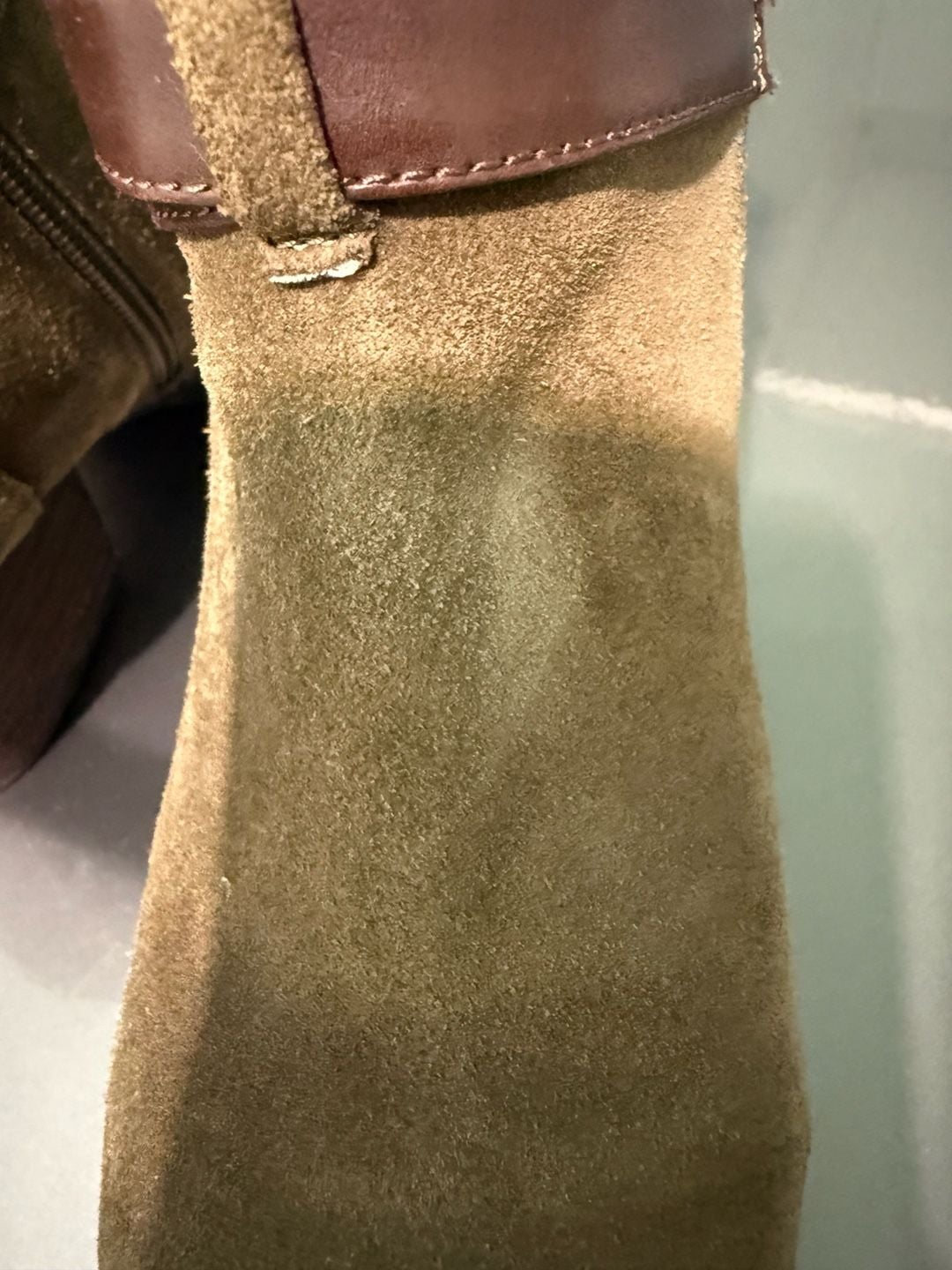 Alex Marie Ankle Boots Size 7M olive green Suede Leather Buckle Strap 5