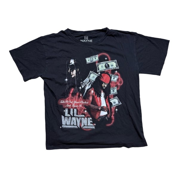 Lil Wayne Take It Out Your Pocket And Show It T-Shirt Black Graphic Tee L
