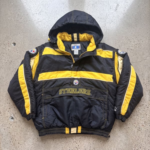 Starter Pittsburgh Steelers Jacket Size XL Vintage Anorak Puffer