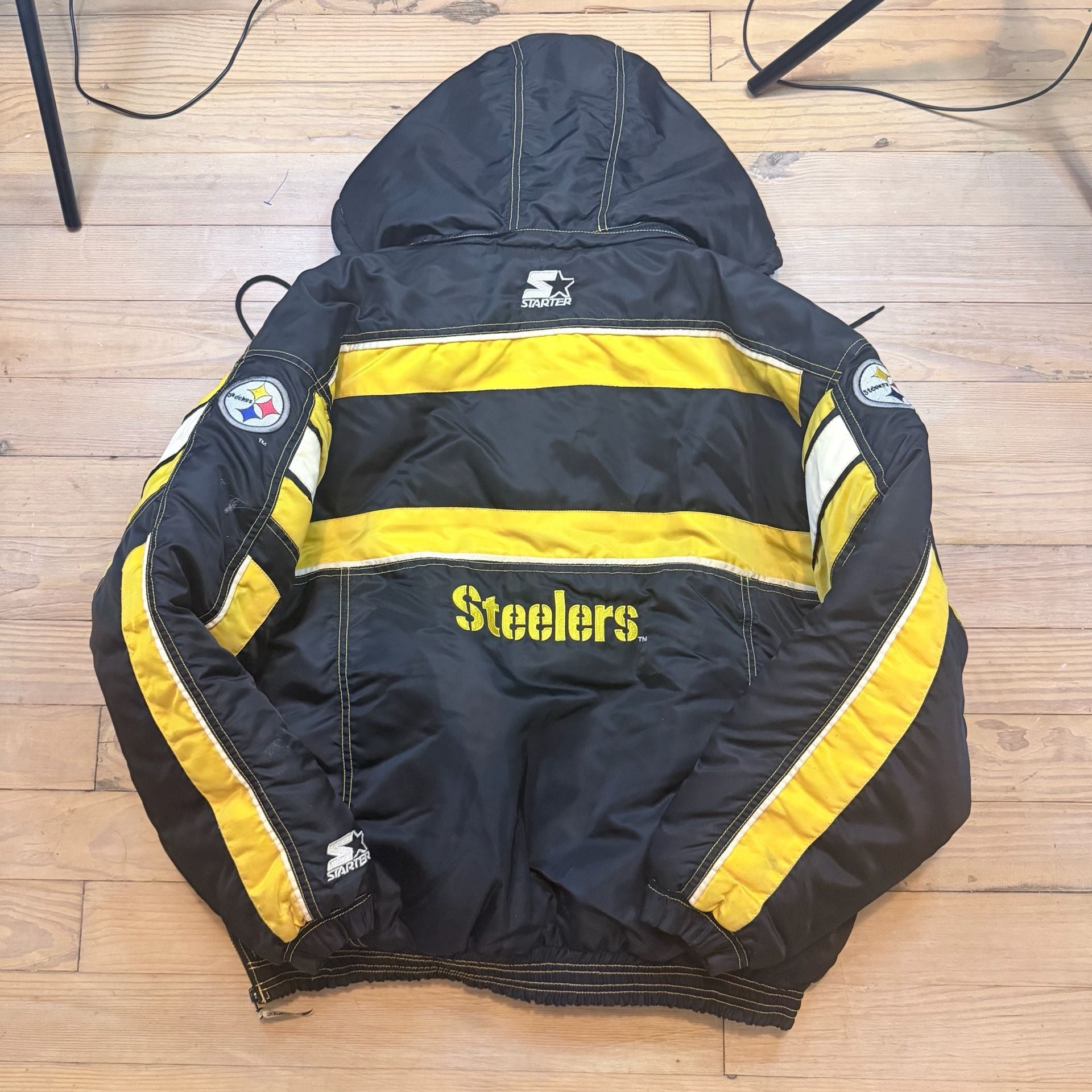 Starter Pittsburgh Steelers Jacket Size XL Vintage Anorak Puffer 7