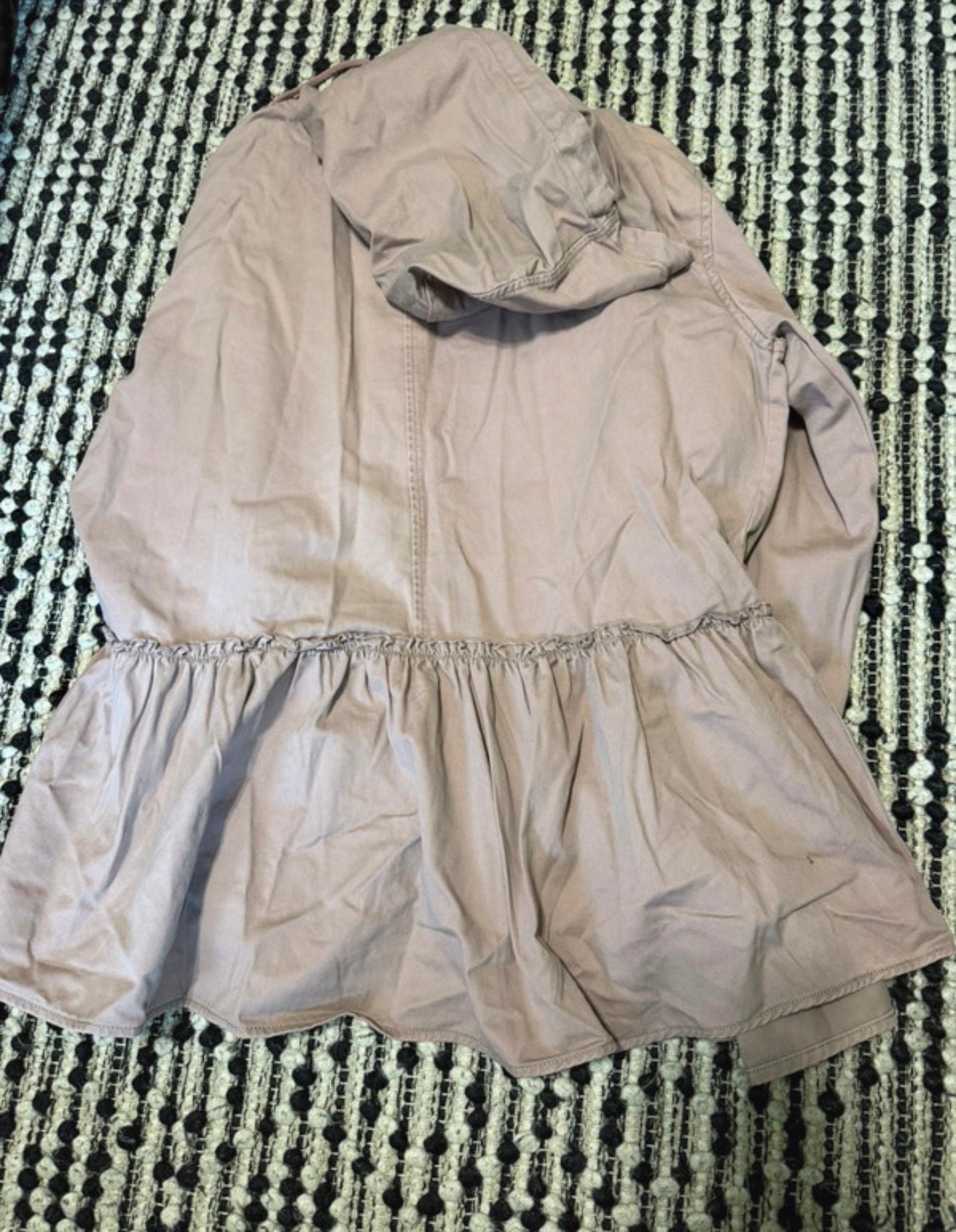Maurices Pink Cotton Hooded Ruffle Hem Jacket Size L 2