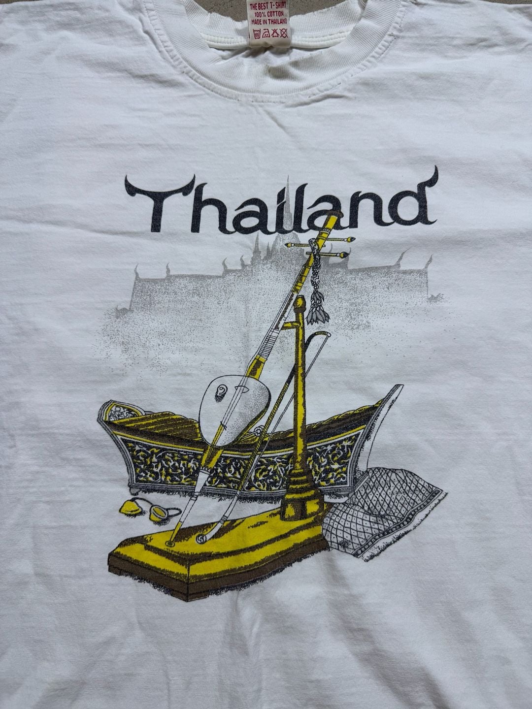 Vintage Infinity Thailand Graphic T-Shirt White 90s Souvenir Tee Size M 4