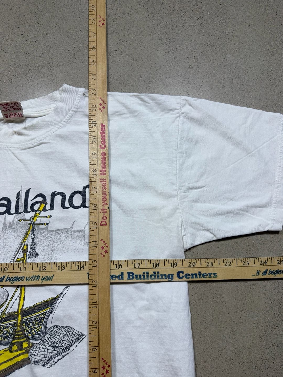Vintage Infinity Thailand Graphic T-Shirt White 90s Souvenir Tee Size M 7