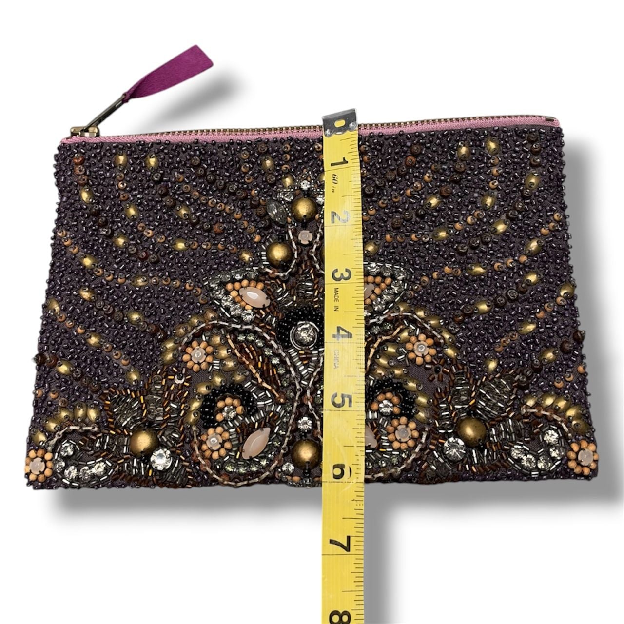 Beaded Purple Evening Clutch Bag 4