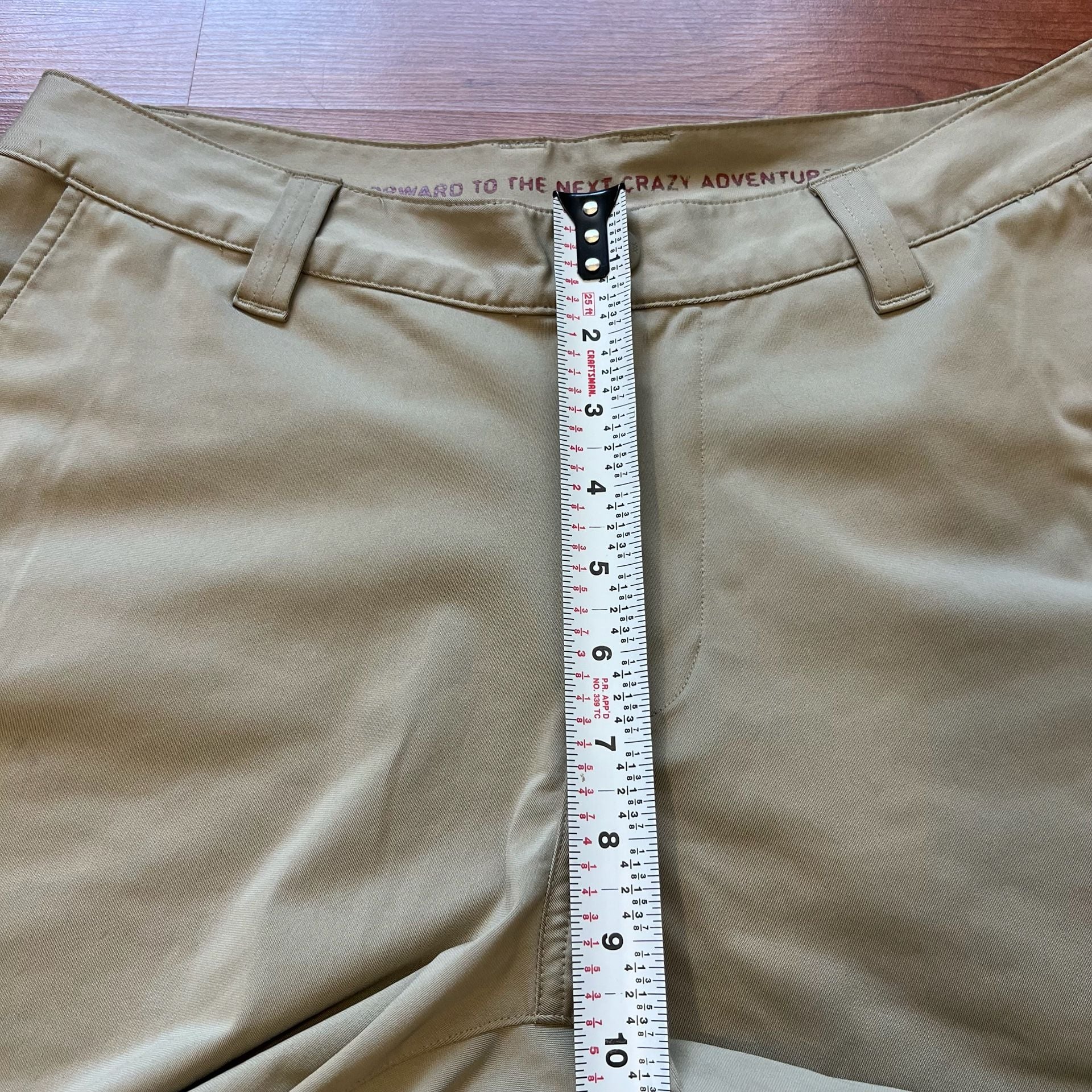 RHONE Commuter Shorts Size 30 Khaki Flat Front Classic Fit Performance 7