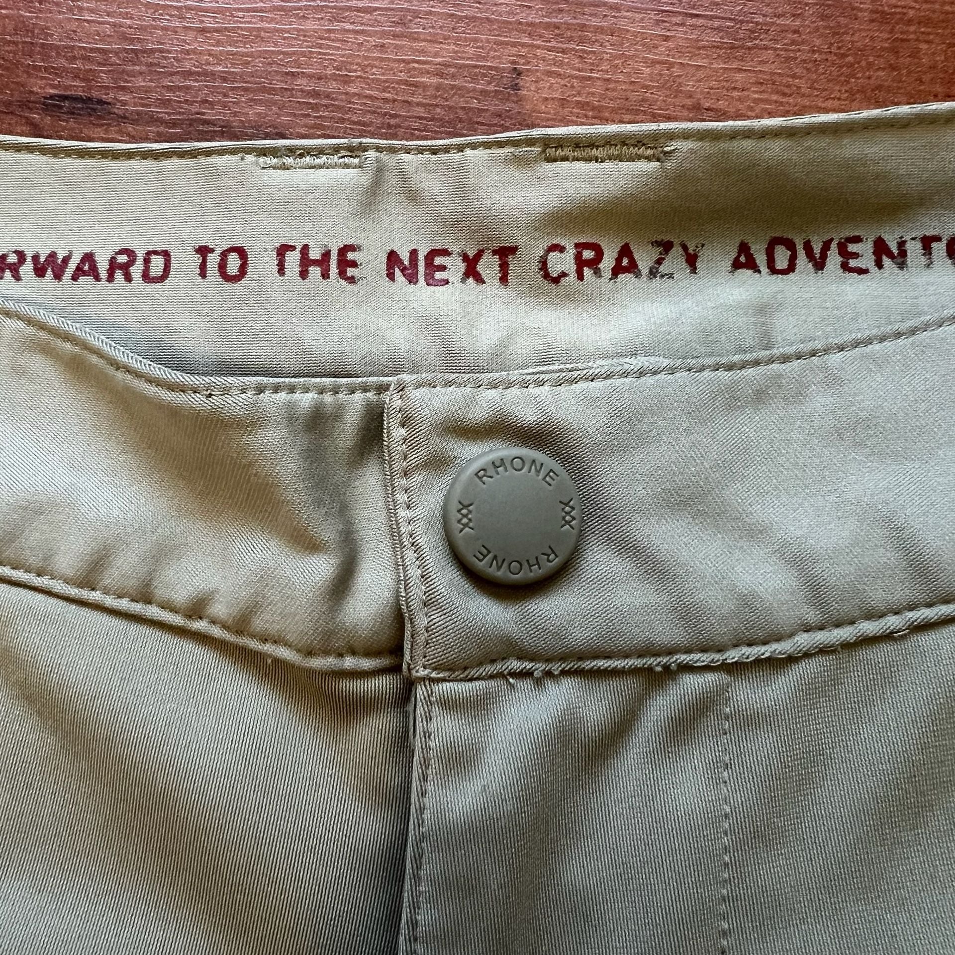 RHONE Commuter Shorts Size 30 Khaki Flat Front Classic Fit Performance 8