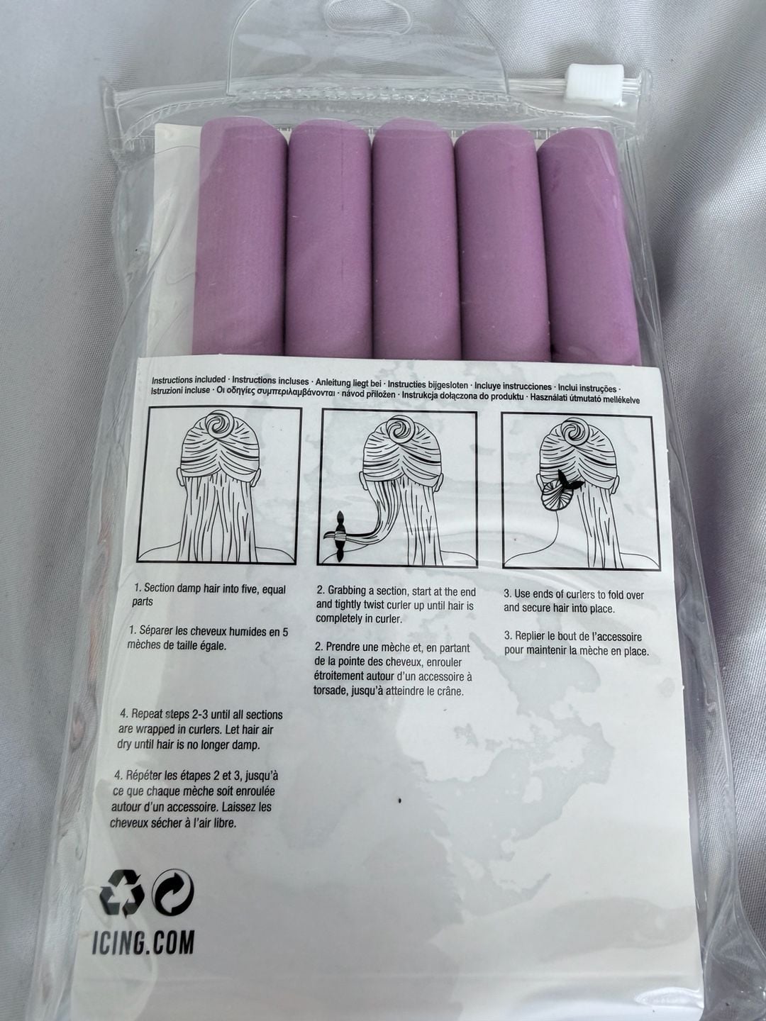 Icing Overnight Curls Torsades Hair Styling Kit 5 Piece Set Purple 2
