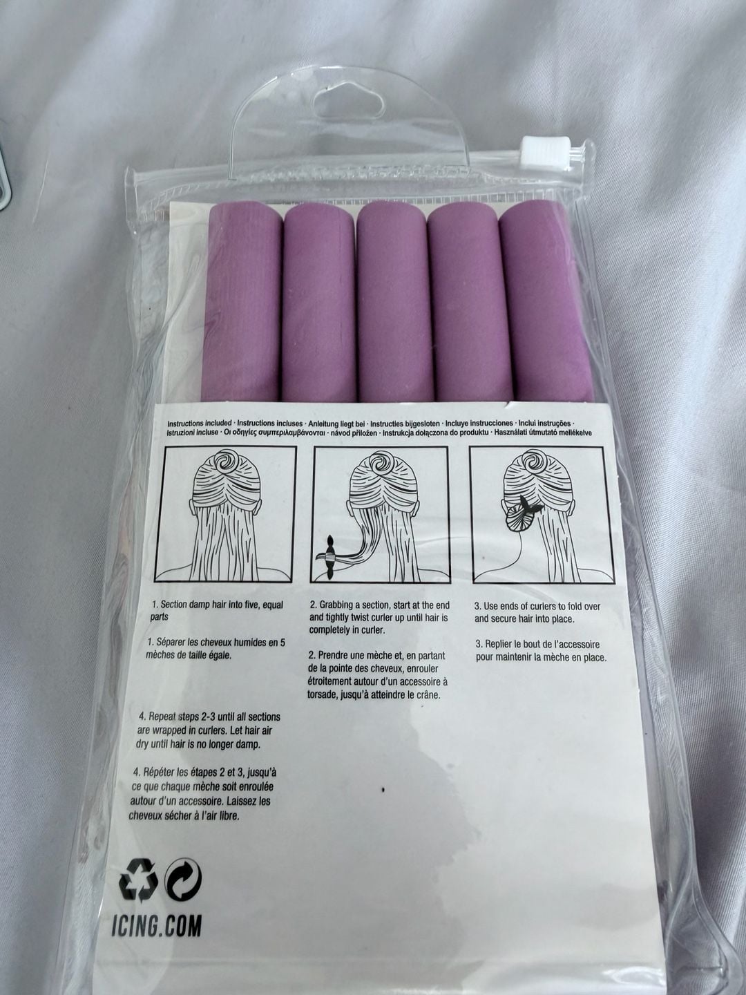 Icing Overnight Curls Torsades Hair Styling Kit 5 Piece Set Purple 3