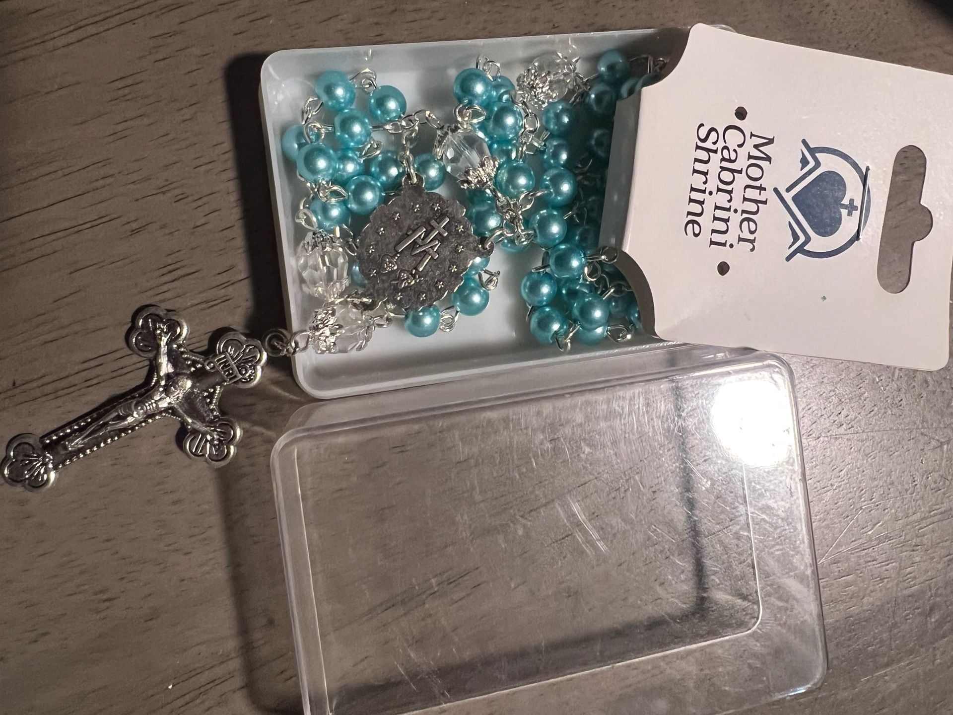 Aqua Lava Bead New England Pewter Rosary - , LLC, 2