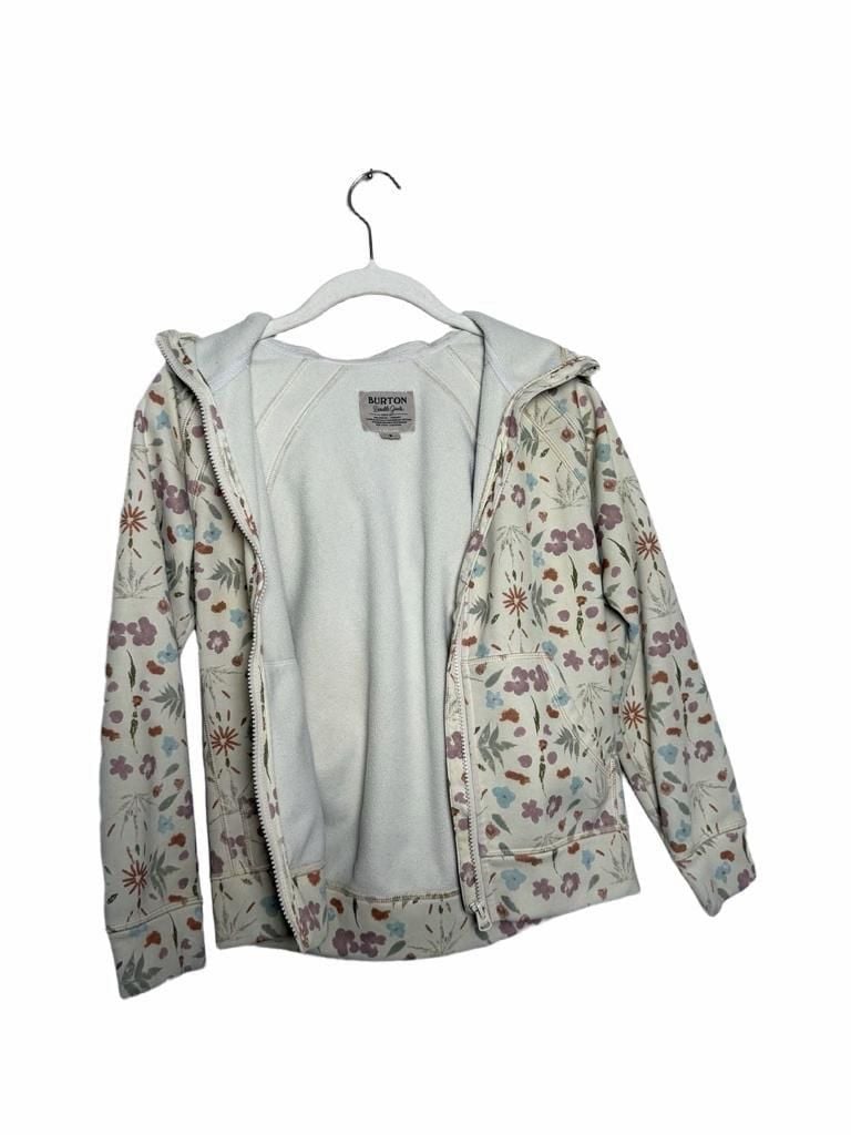 Winter Burton kids Full-Zip Hoodie Size S Floral Fleece Jacket 7