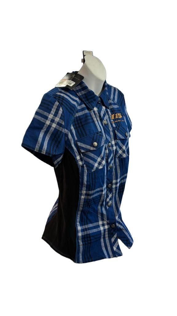 Harley-Davidson 115th Anniversary Plaid Button-Up Shirt Blue Medium 4