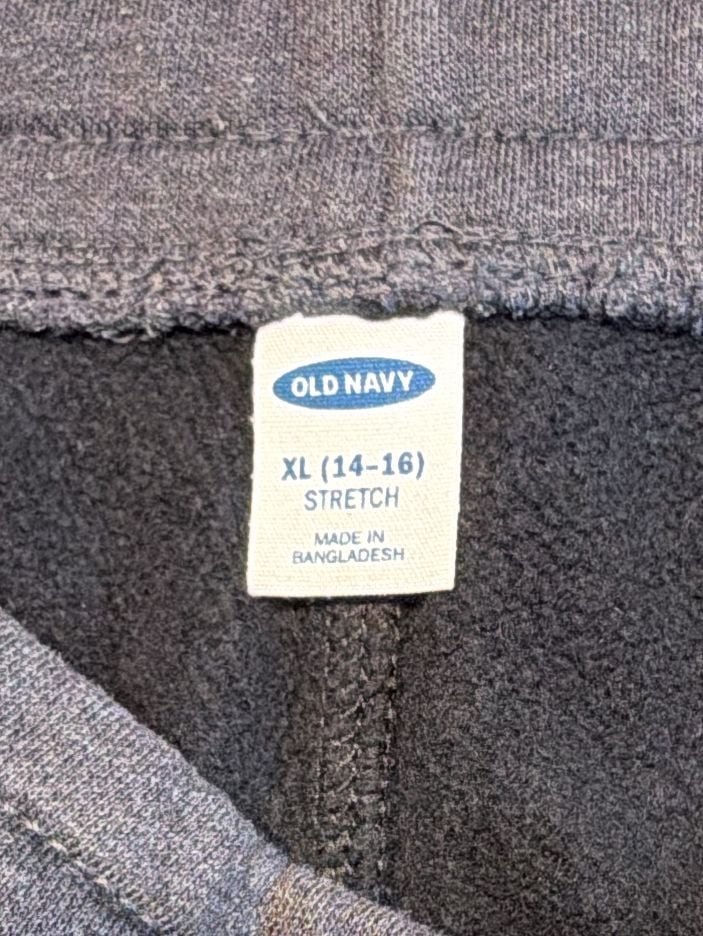 Old Navy Stretch Fleece Jogger Size XL 14-16 Black Drawstring Sweatpants. 3