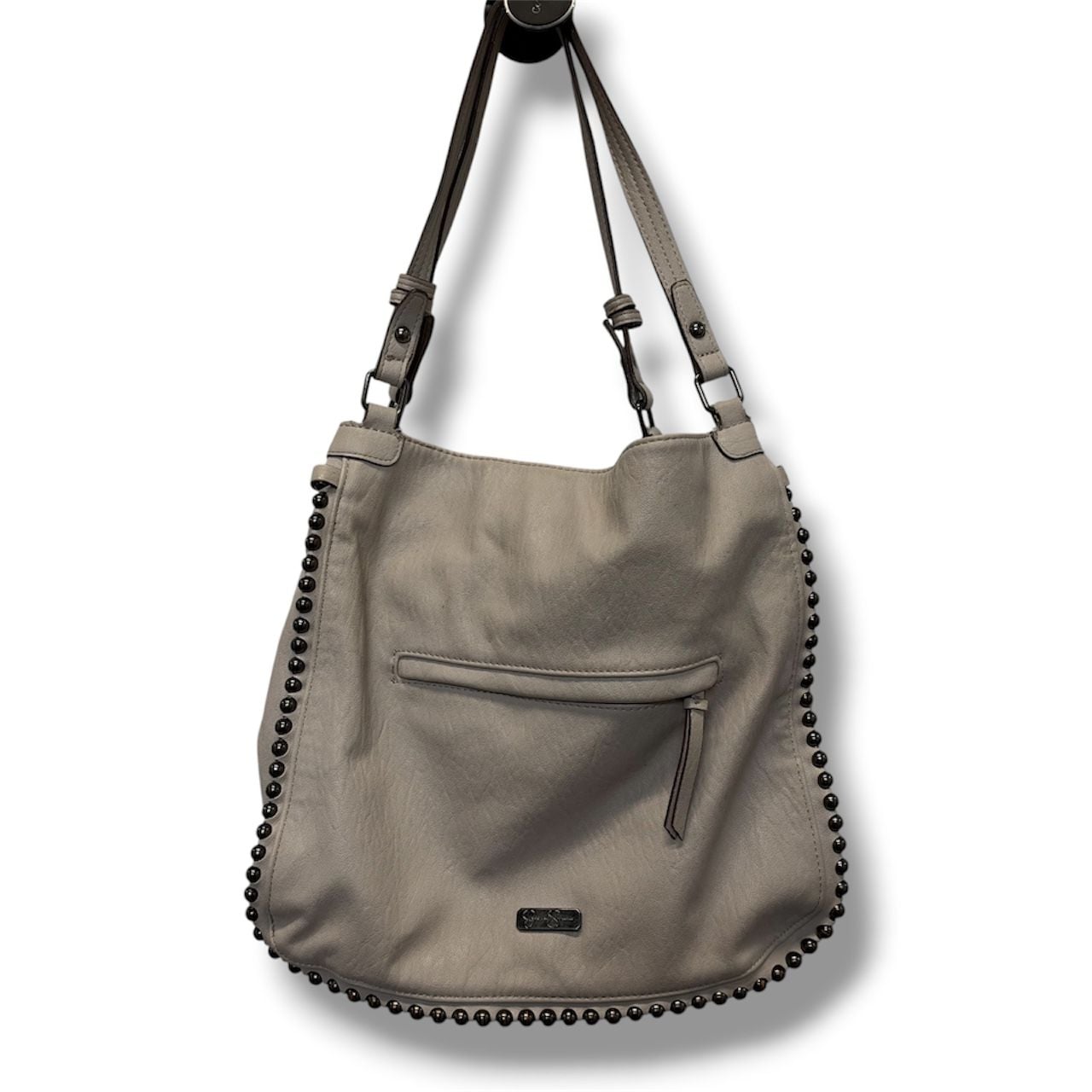 Jessica Simpson Studded Hobo Bag Off White Faux Leather 2