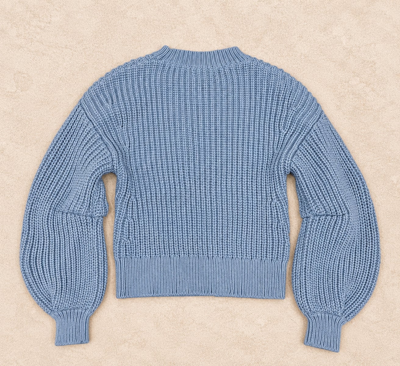Banana Republic Chunky Knit Balloon Sleeve Cropped Sweater Powder Blue XS 4