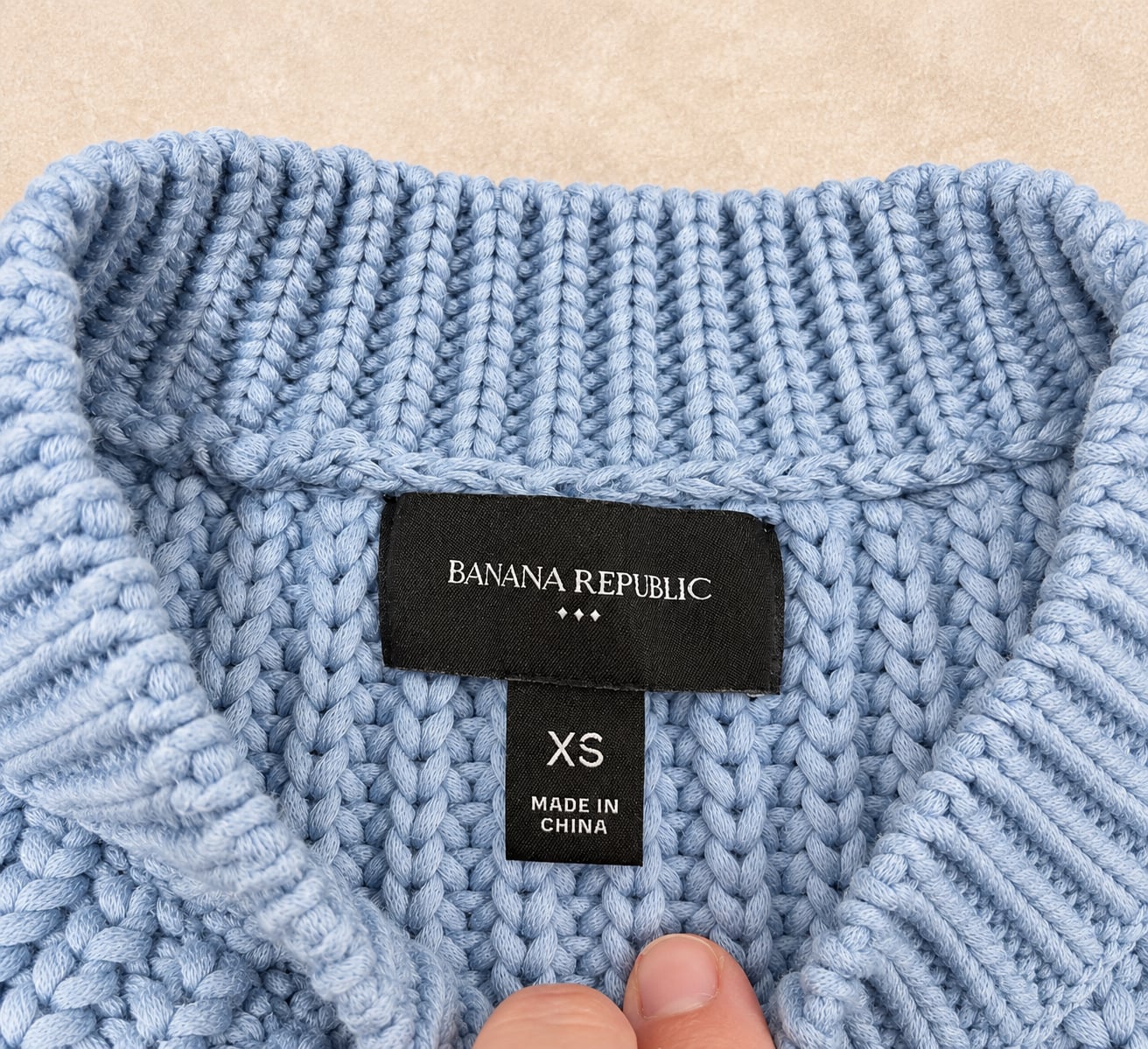 Banana Republic Chunky Knit Balloon Sleeve Cropped Sweater Powder Blue XS 5