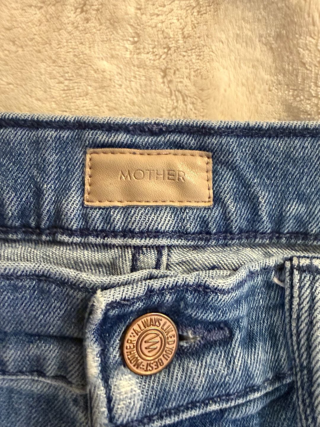 MOTHER Denim Jeans Size 29 Blue Cropped Straight Raw Hem High Rise 5