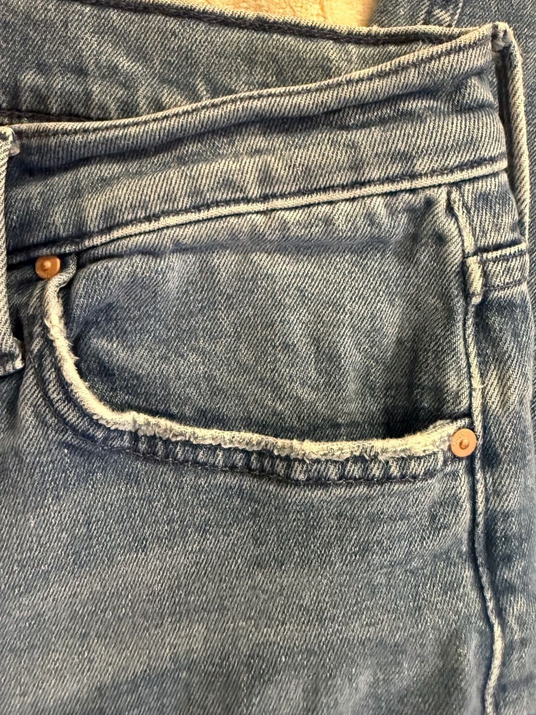 MOTHER Denim Jeans Size 29 Blue Cropped Straight Raw Hem High Rise 6
