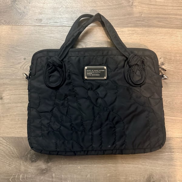 Marc By Marc Jacobs Black Quilted Laptop Bag Workwear
