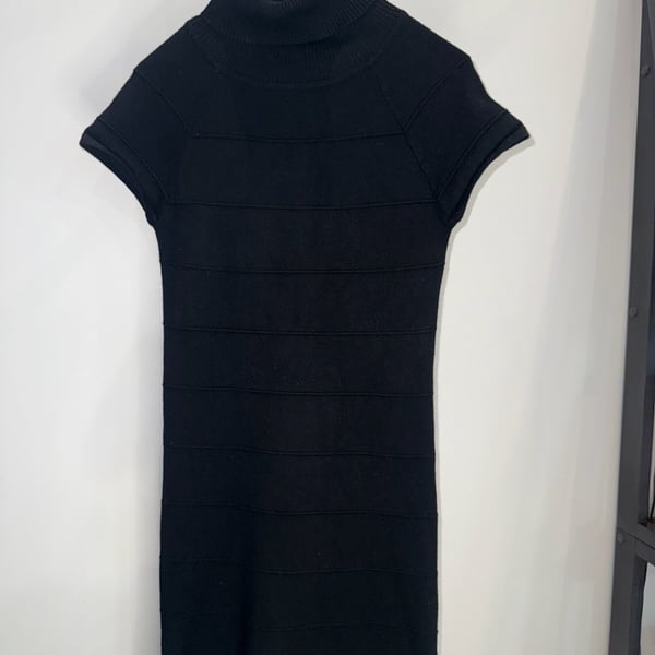 Xhilaration Black Mock Neck Short Sleeve Mini Dress Size S