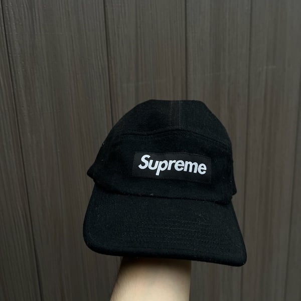 Supreme x Loro Piana Wool Camp Cap Black Box Logo