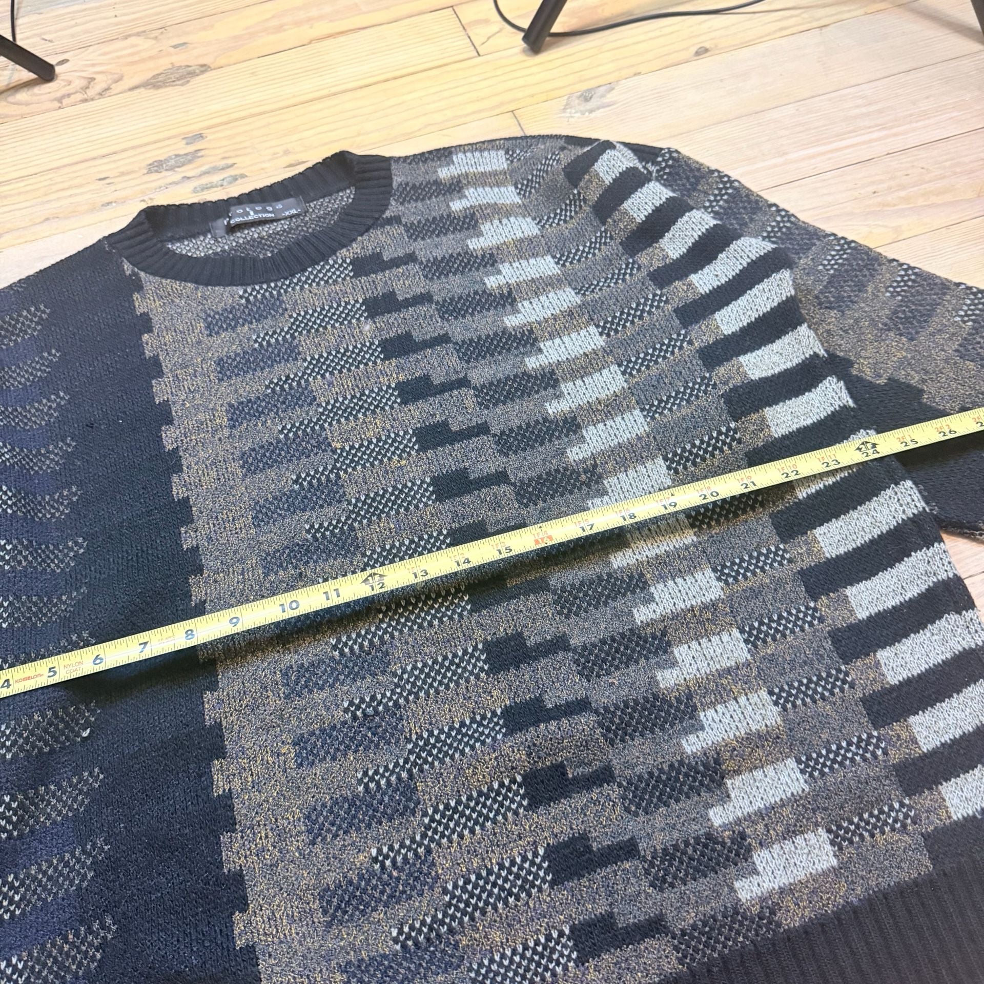 Protege Collection Sweater Size XXL Black Geometric Pattern Knit 7