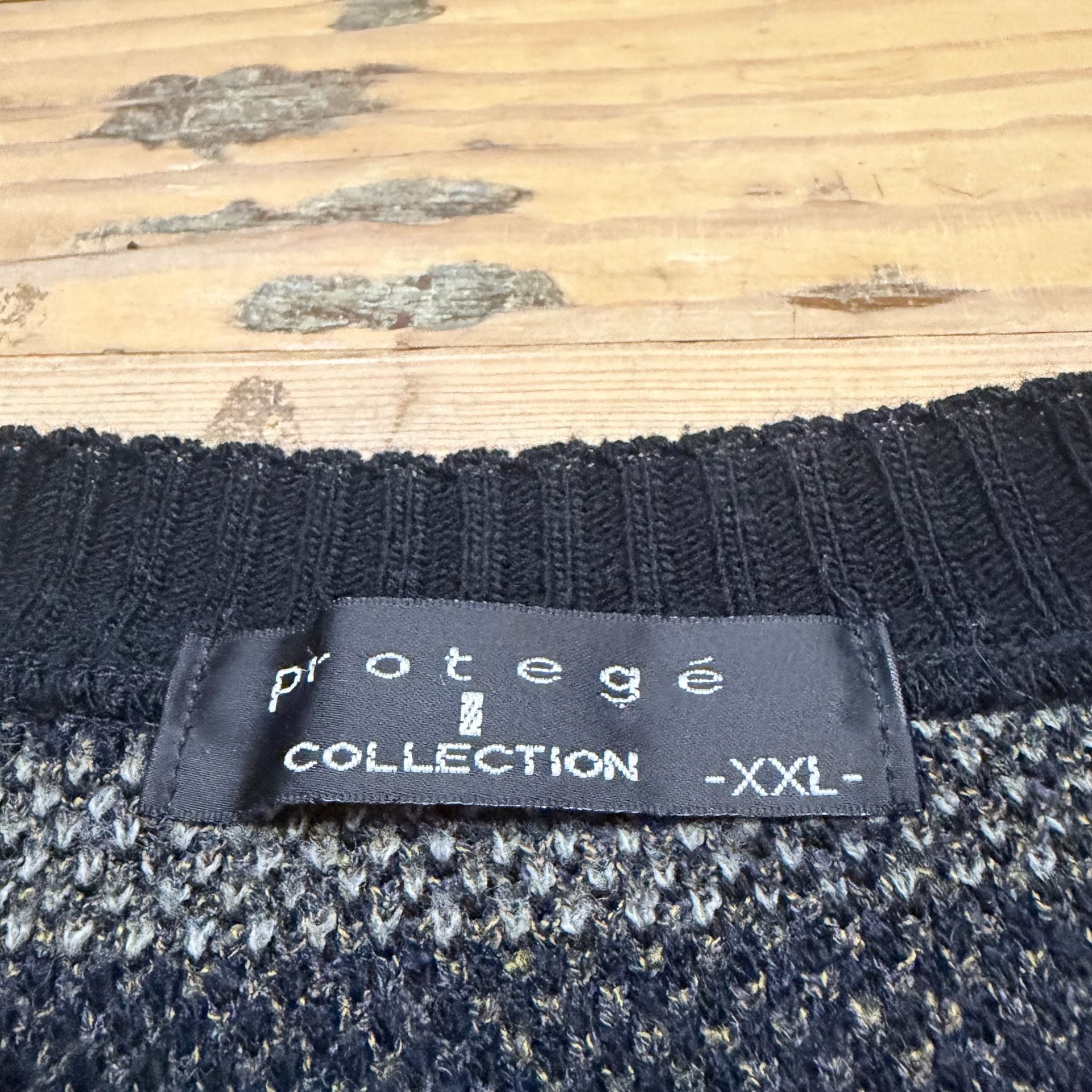Protege Collection Sweater Size XXL Black Geometric Pattern Knit 8