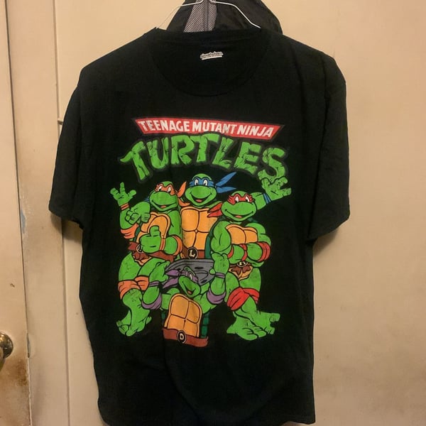 Nickelodeon Teenage Mutant Ninja Turtles Group Action Burst Black T-Shirt