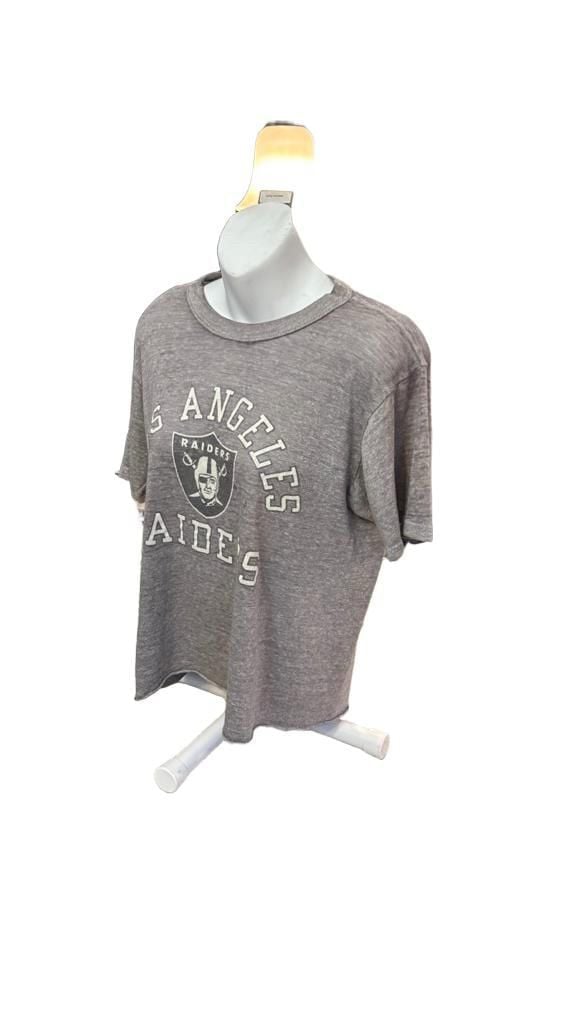 Vintage Rare Champion Los Angeles Raiders T-Shirt Size Large Gray NFL Football Tee made in USA 3