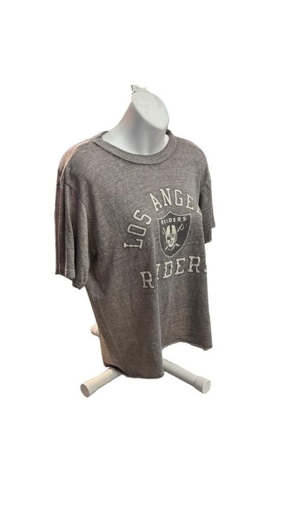 Vintage Rare Champion Los Angeles Raiders T-Shirt Size Large Gray NFL Football Tee made in USA 4