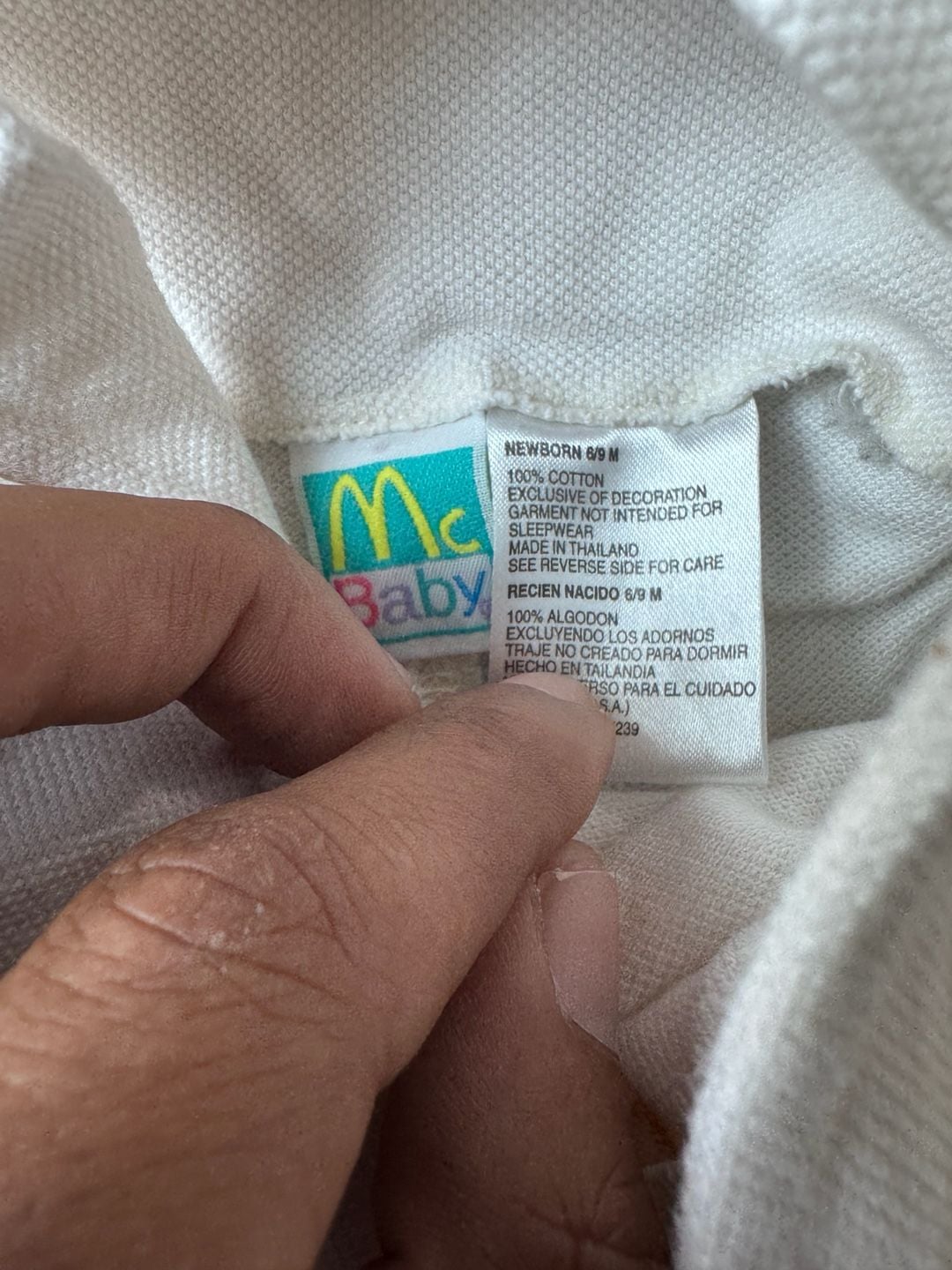 McBaby Safari Friends Baby White Corduroy Overalls 6/9 Months 4