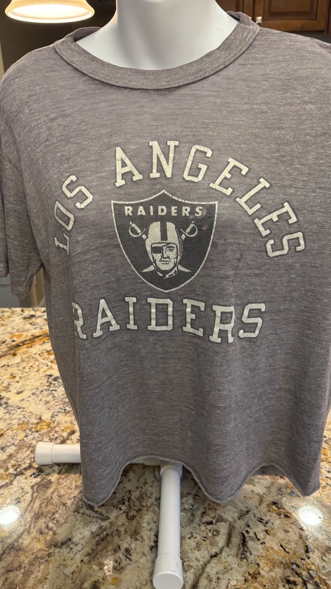 Vintage Rare Champion Los Angeles Raiders T-Shirt Size Large Gray NFL Football Tee made in USA 6
