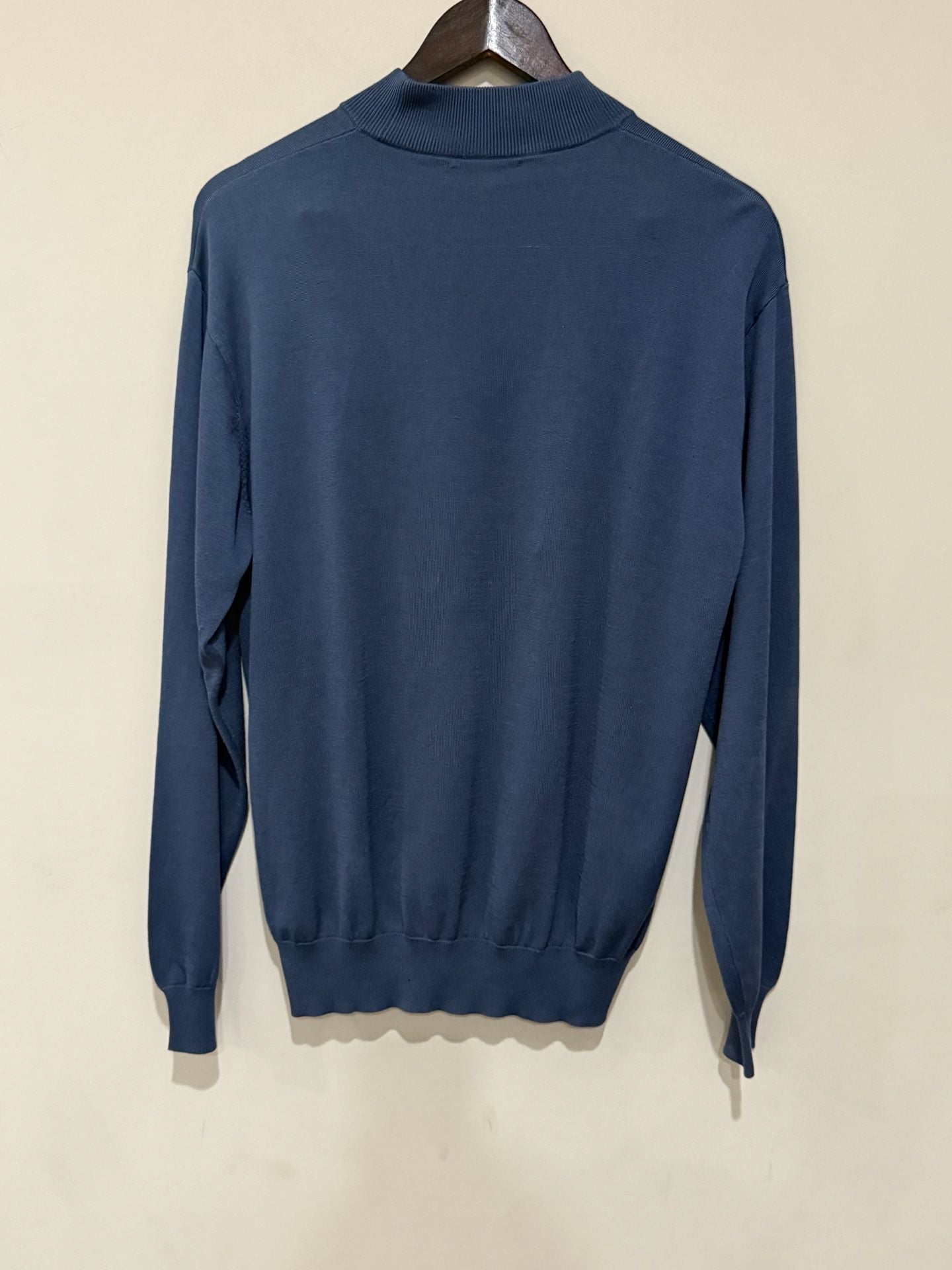 TravelSmith Navy Blue Mock Neck Sweater Size L Knit Pullover 3