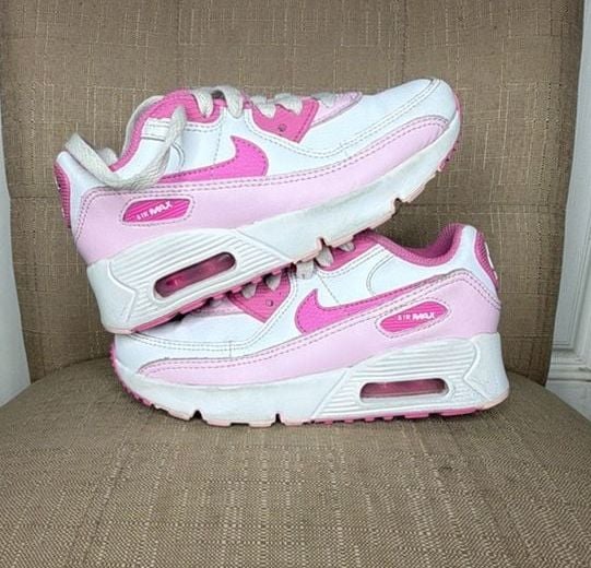 Nike Air Max 90 Little Kids Shoes FZ3558-100 White Pink 2