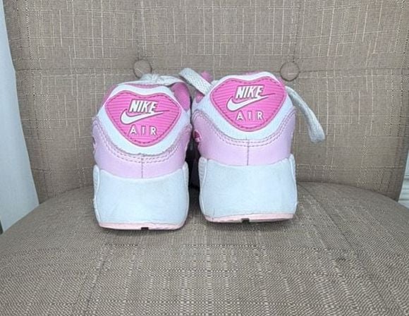Nike Air Max 90 Little Kids Shoes FZ3558-100 White Pink 5