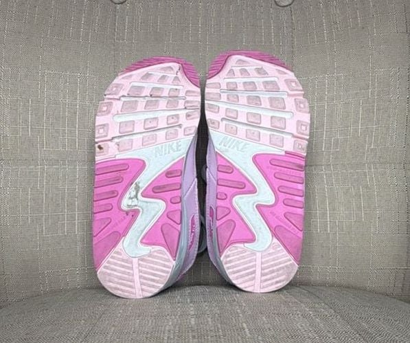 Nike Air Max 90 Little Kids Shoes FZ3558-100 White Pink 3