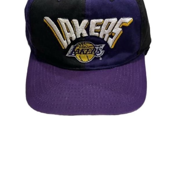NBA Los Angeles Lakers Snapback Hat Purple Black Vintage 90s