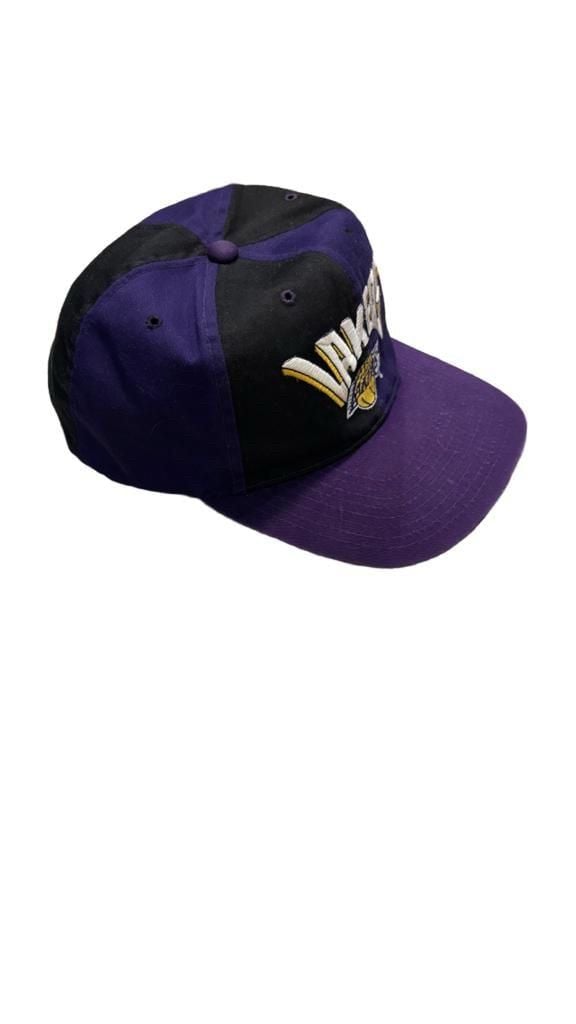 NBA Los Angeles Lakers Snapback Hat Purple Black Vintage 90s 3
