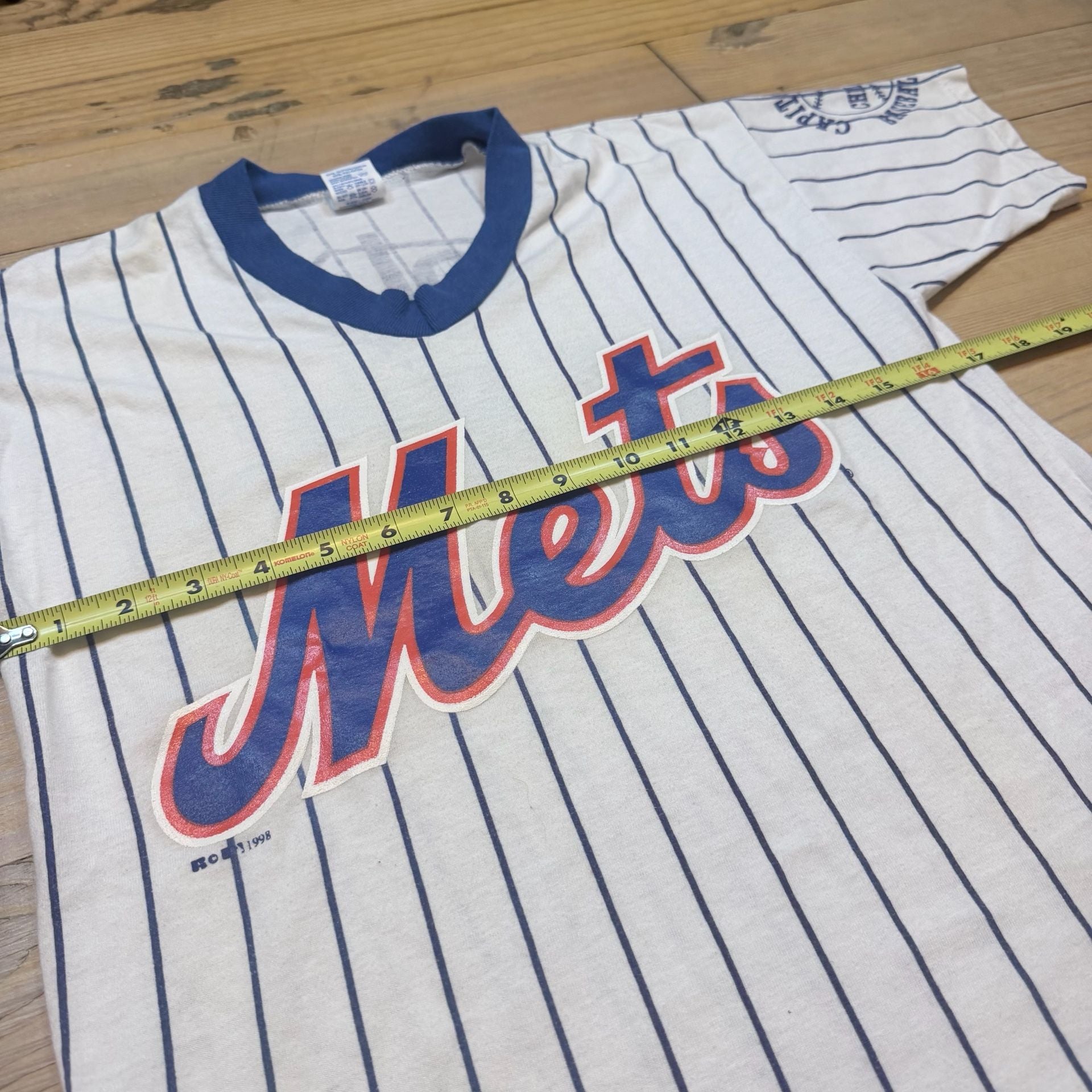 Russell Athletic New York Mets Pinstripe Baseball Jersey Size S White 6