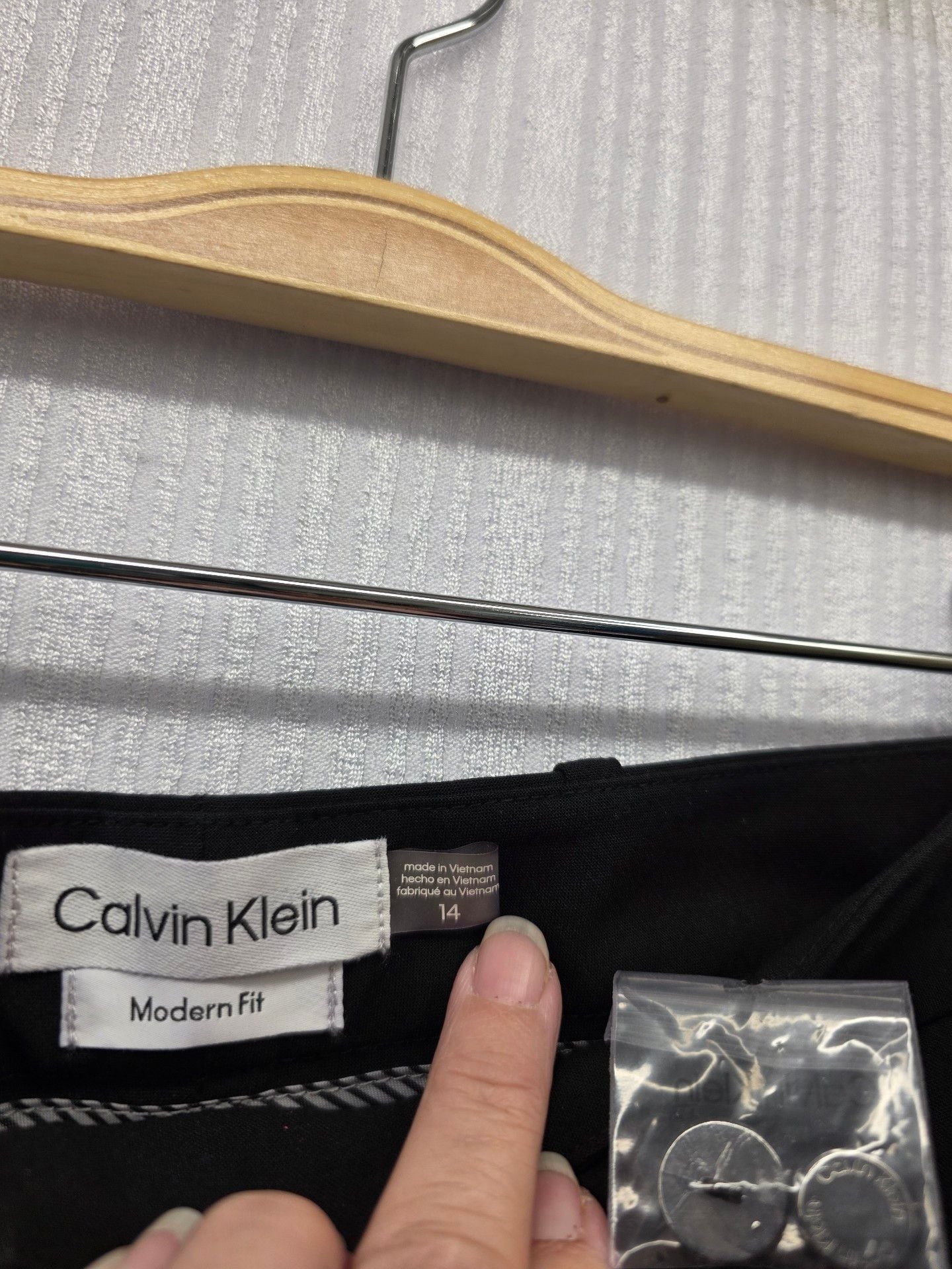 Calvin Klein Modern Fit Black Wool Blend Dress Pants Size 14 4