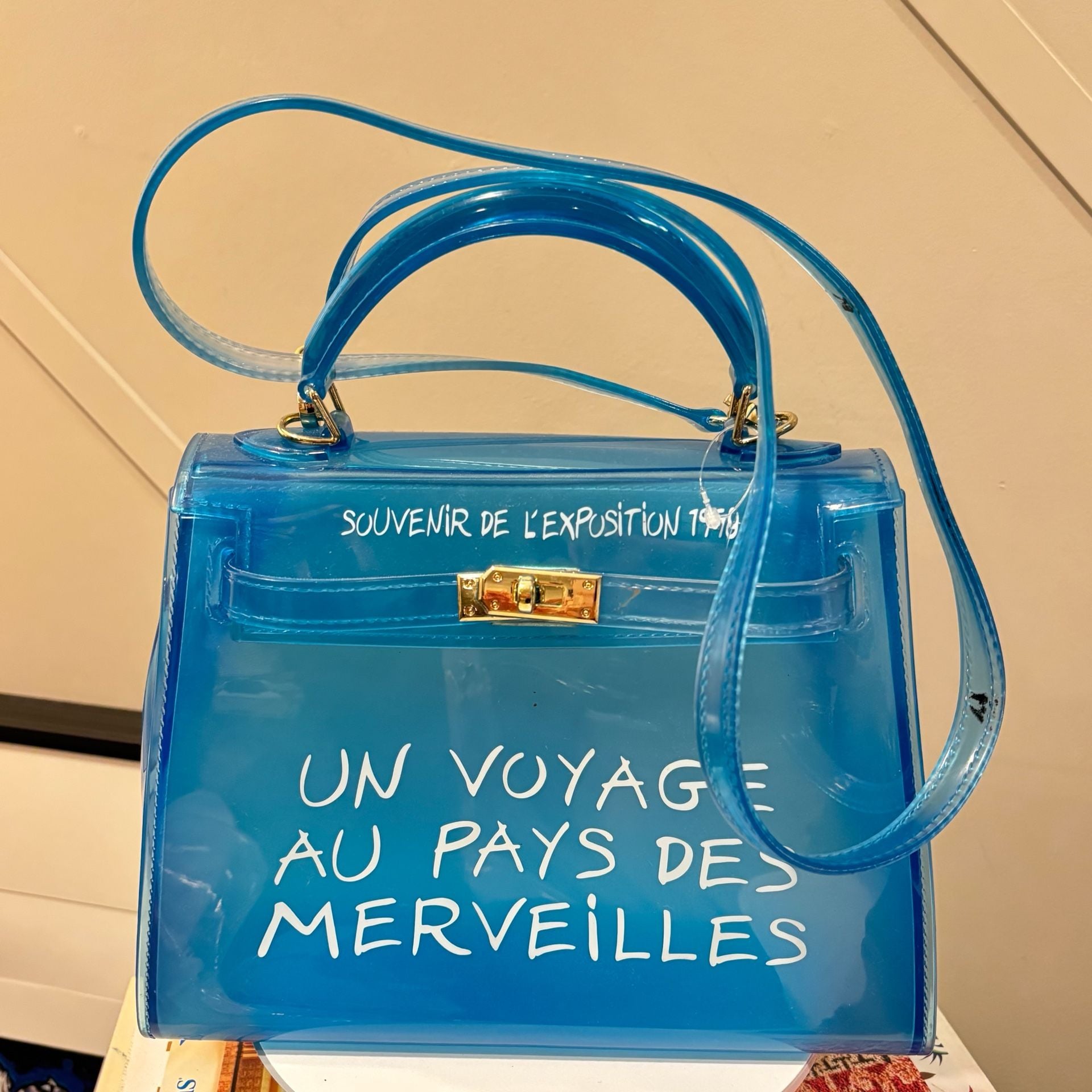 Un Voyage Jelly Transparent Crossbody Bag Blue 2