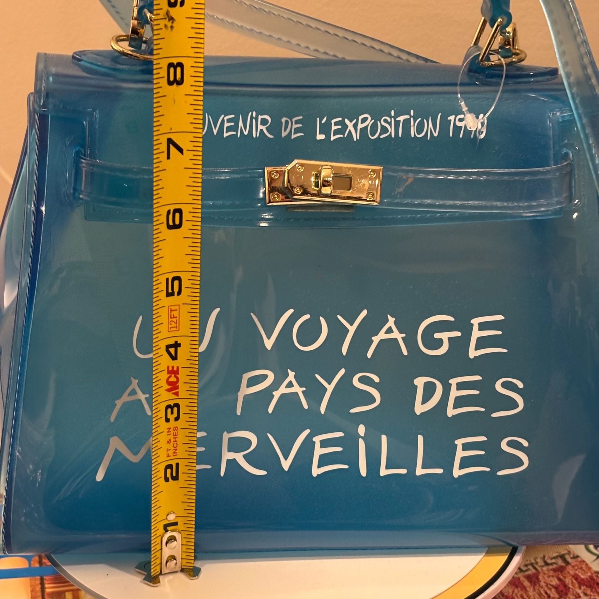 Un Voyage Jelly Transparent Crossbody Bag Blue 7