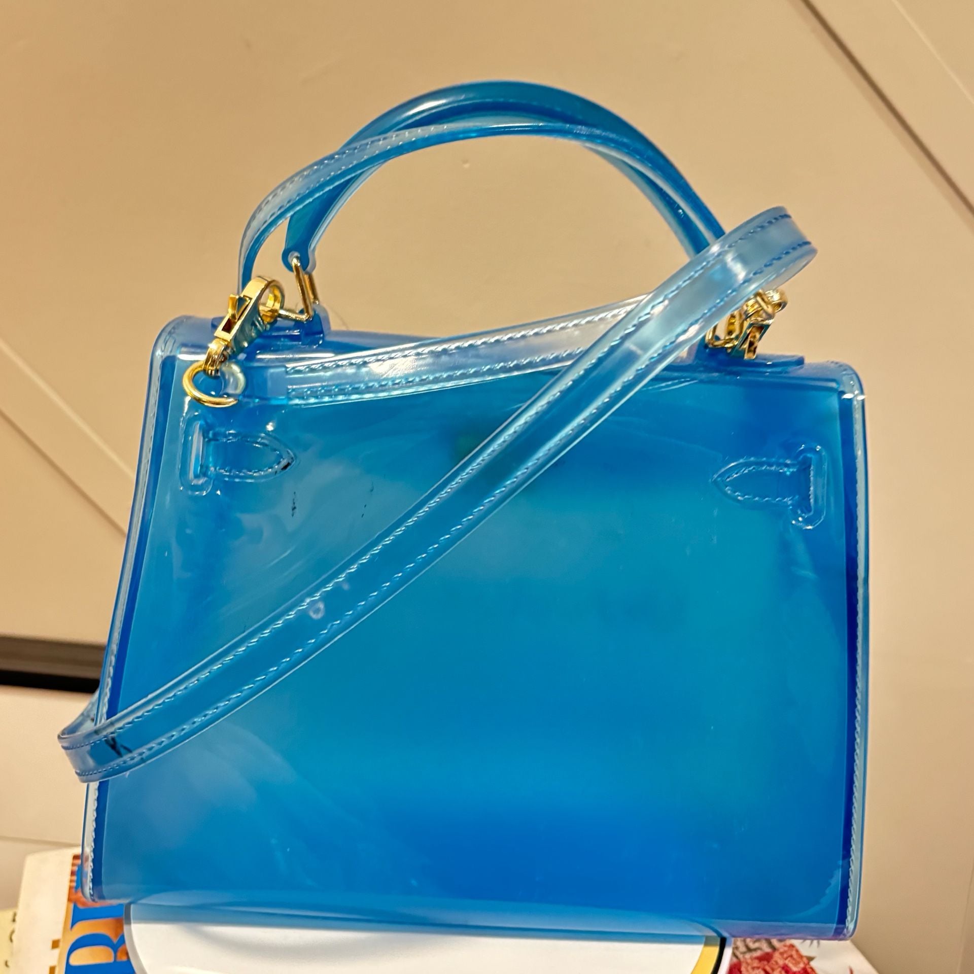 Un Voyage Jelly Transparent Crossbody Bag Blue 9