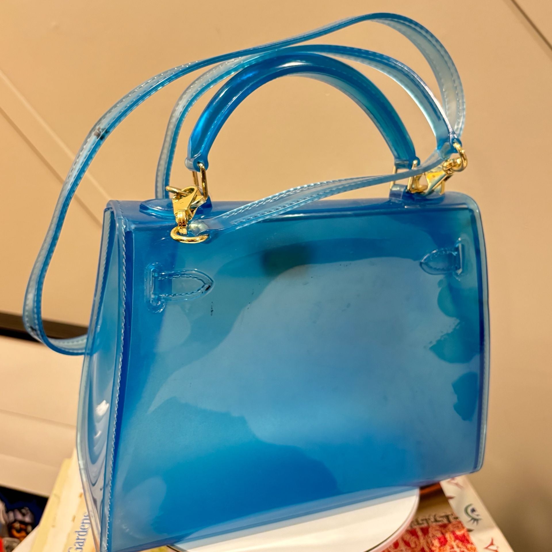 Un Voyage Jelly Transparent Crossbody Bag Blue 13