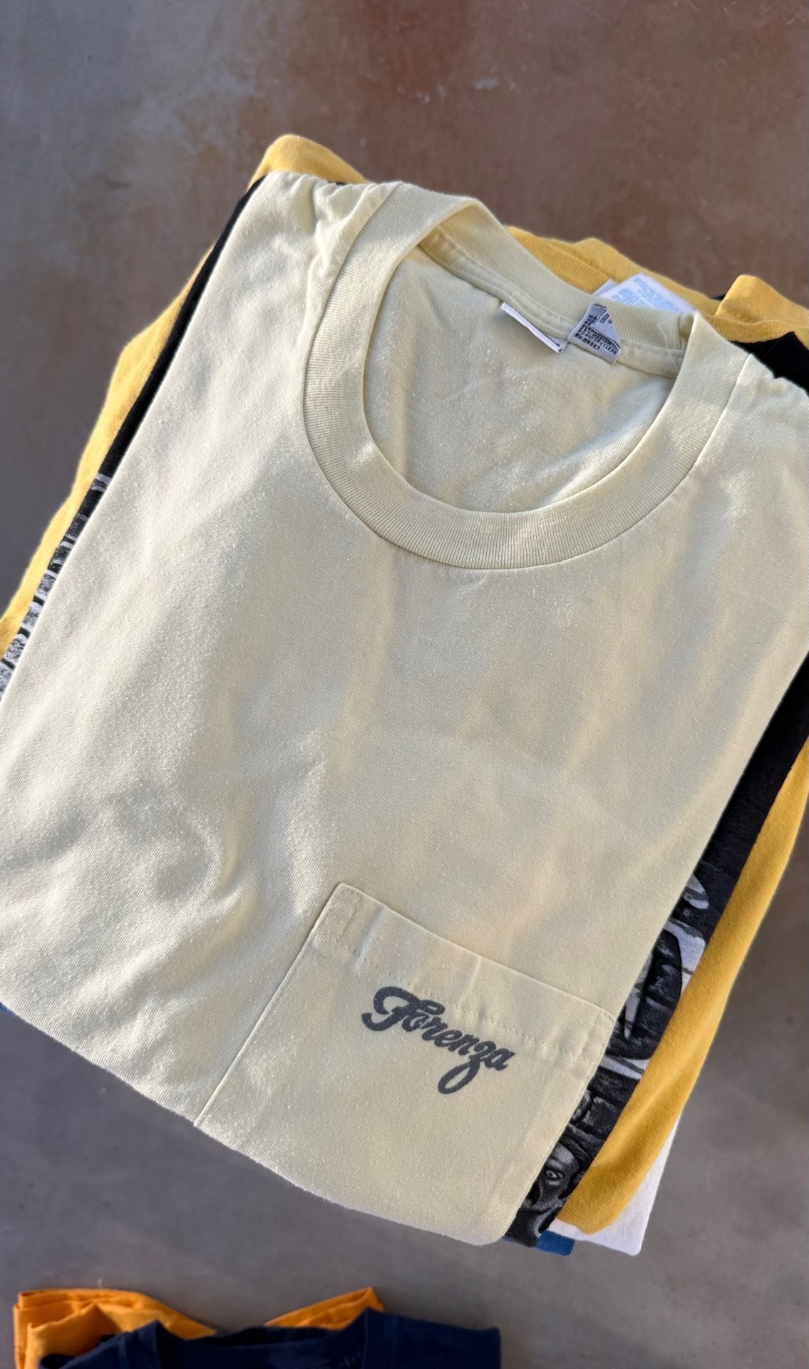 Vintage Forenza Authentic Sportswear Men's Short Sleeve Pocket T-Shirt Yellow 2
