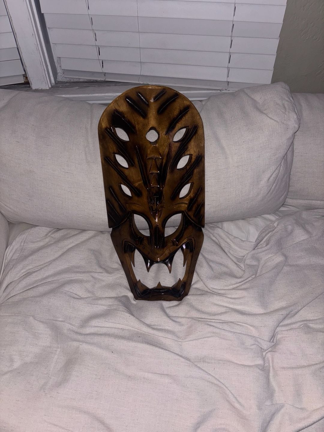 Hand Carved Wood Filipino Bakunawa Tribal Dragon Mask 1