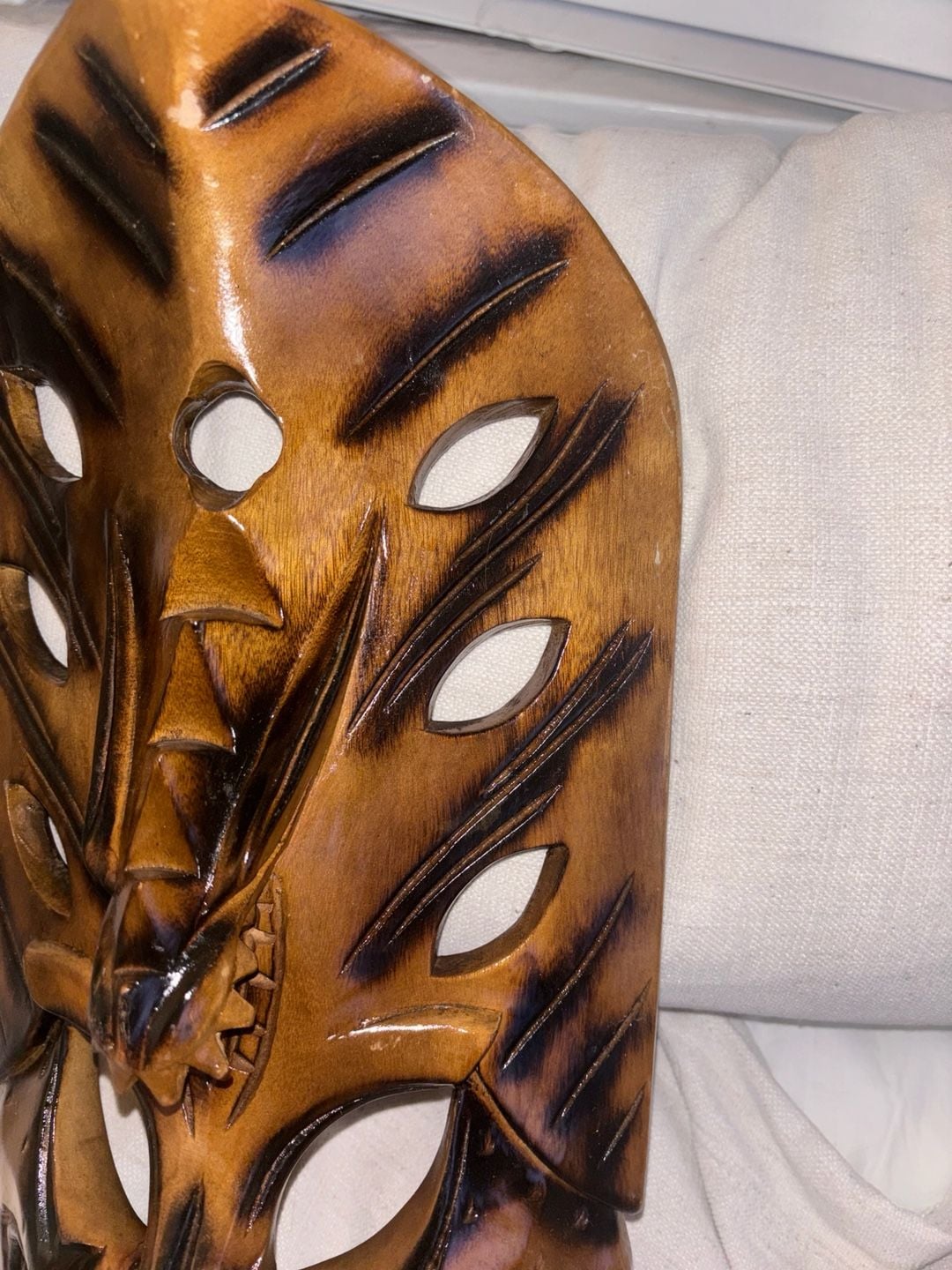 Hand Carved Wood Filipino Bakunawa Tribal Dragon Mask 4