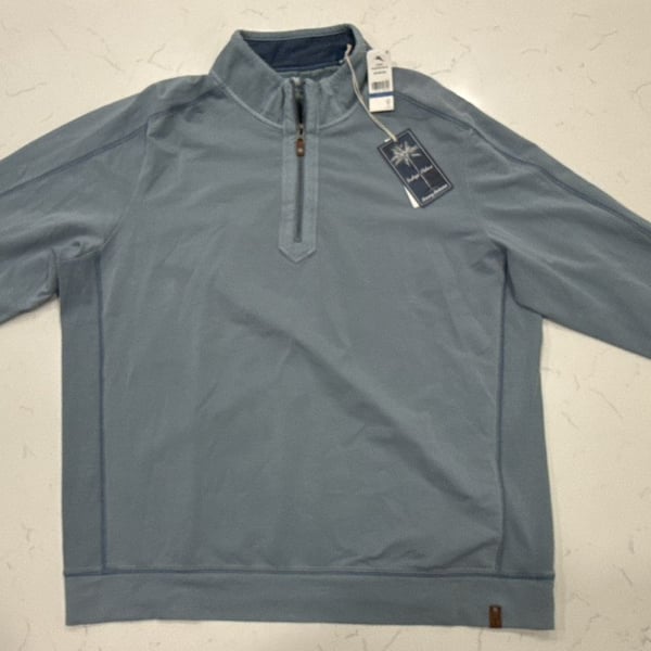 Tommy Bahama Ben And Terry Half Zip Size XL Norse Blue Pullover